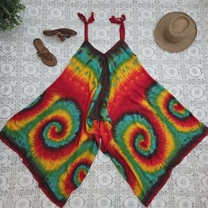 Unbranded Multicolor Tie-Dye Wide-Leg Romper Size OS